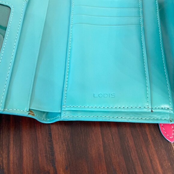 Lodis Pink & Teal Wallet - Picture 8 of 11